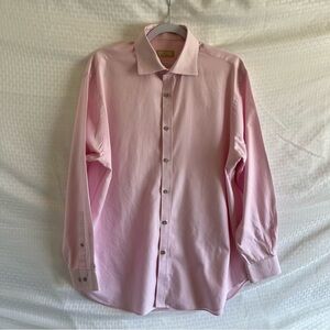 Michael Kors Slim Fit Button Up Long Sleeve Shirt Pink Size 16 1/2 x 32/33 Large